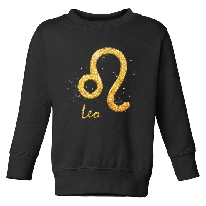 Leo Golden Sign Zodiac July August Birthday Toddler Sweatshirt