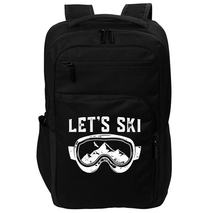 Lets Go Skiing Gift Impact Tech Backpack