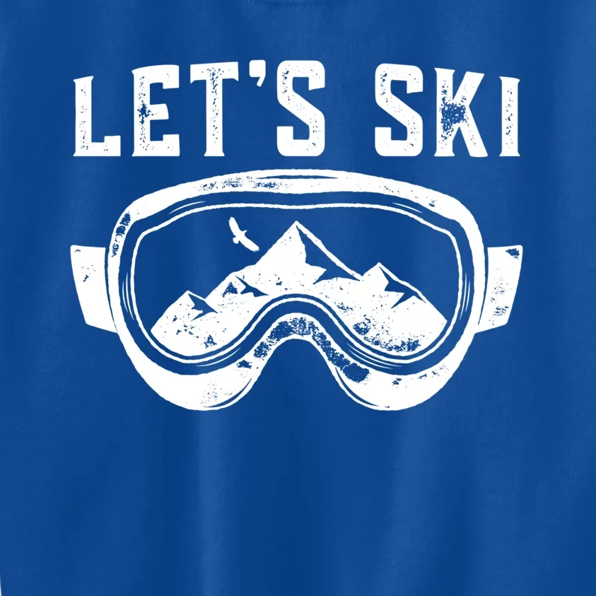 Lets Go Skiing Gift Kids Sweatshirt