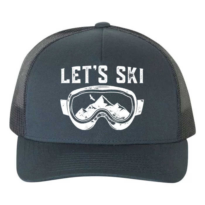 Lets Go Skiing Gift Yupoong Adult 5-Panel Trucker Hat