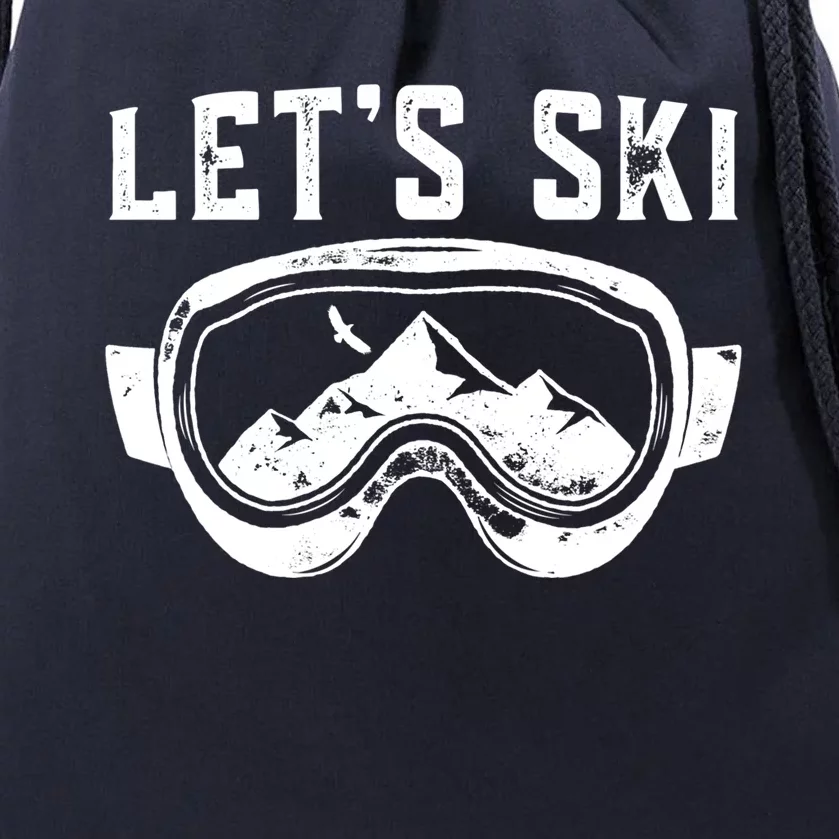 Lets Go Skiing Gift Drawstring Bag