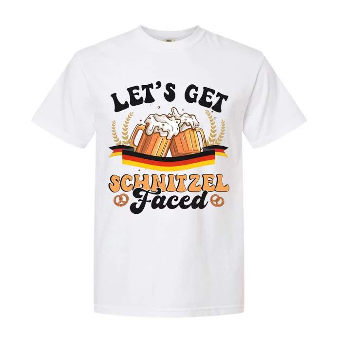 Lets Get Schnitzel Faced Funny Oktoberfest Drinking Team Garment-Dyed Heavyweight T-Shirt