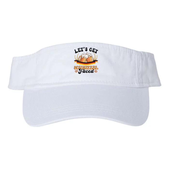 Lets Get Schnitzel Faced Funny Oktoberfest Drinking Team Valucap Bio-Washed Visor