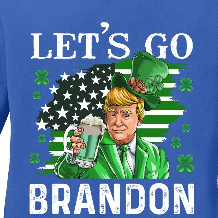 LetS Go Shamrock Brandon Happy St Patrick Day Trump Meaningful Gift Ladies Long Sleeve Shirt