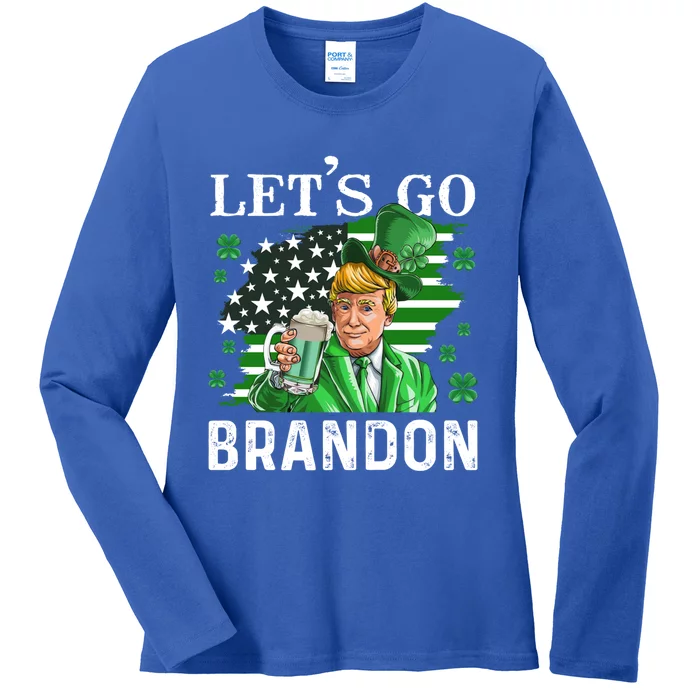 LetS Go Shamrock Brandon Happy St Patrick Day Trump Meaningful Gift Ladies Long Sleeve Shirt