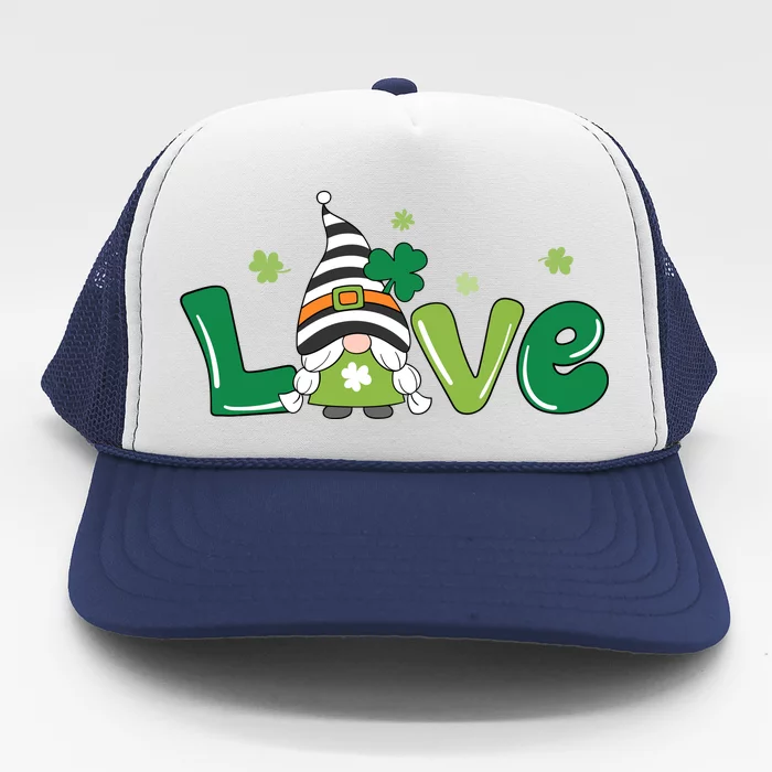 Love Gnome St Patrick's Day Holiday Trucker Hat