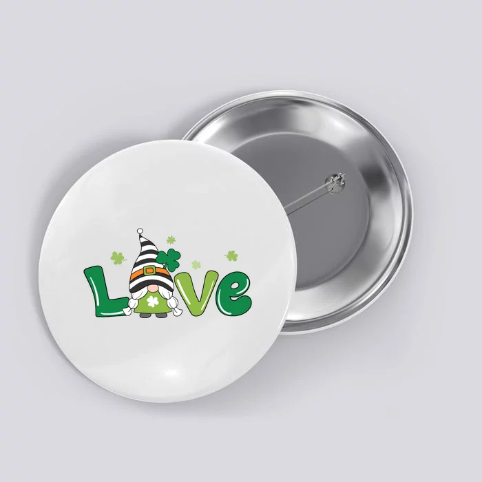 Love Gnome St Patrick's Day Holiday Button