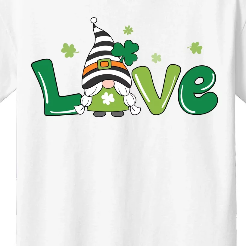 Love Gnome St Patrick's Day Holiday Kids T-Shirt