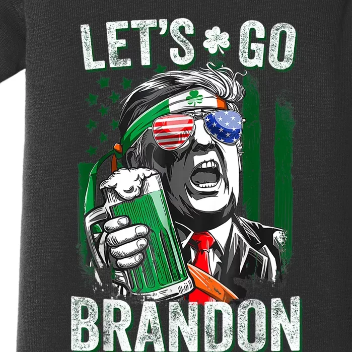 Let's Go Shamrock Brandon Happy St Patrick Day Trump Baby Bodysuit