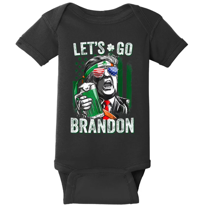 Let's Go Shamrock Brandon Happy St Patrick Day Trump Baby Bodysuit