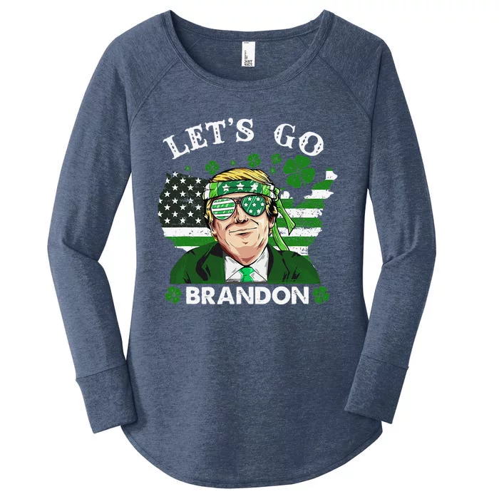 Let's Go Shamrock Brandon Happy St Patrick Day Trump Women's Perfect Tri Tunic Long Sleeve Shirt