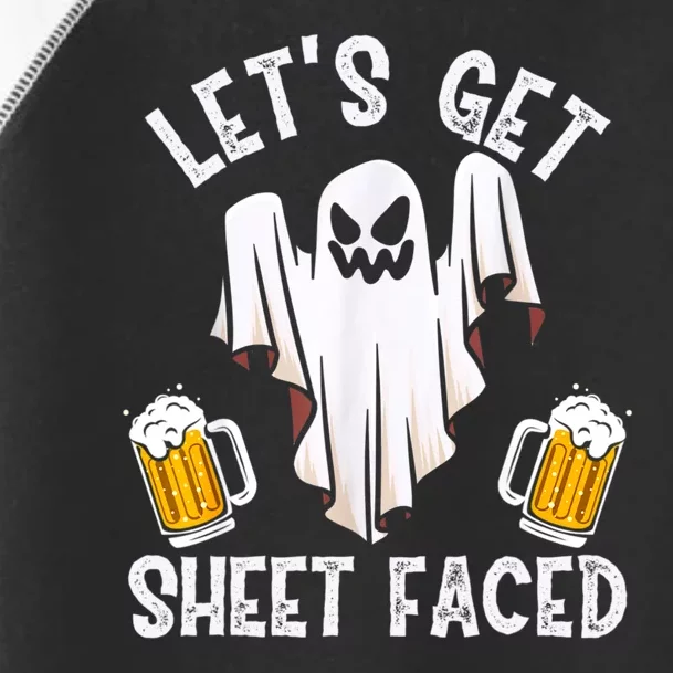 Lets Get Sheet Faced Boo Beer Halloween Toddler Fine Jersey T-Shirt