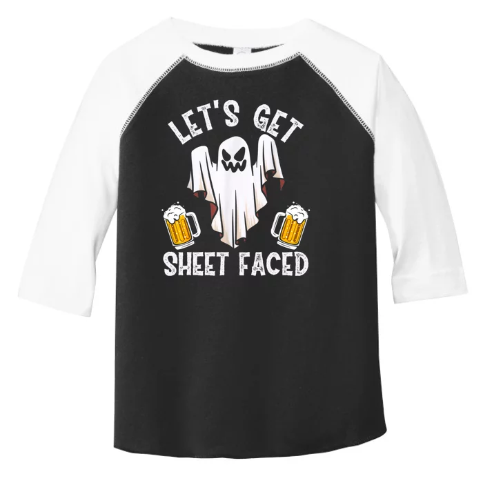 Lets Get Sheet Faced Boo Beer Halloween Toddler Fine Jersey T-Shirt