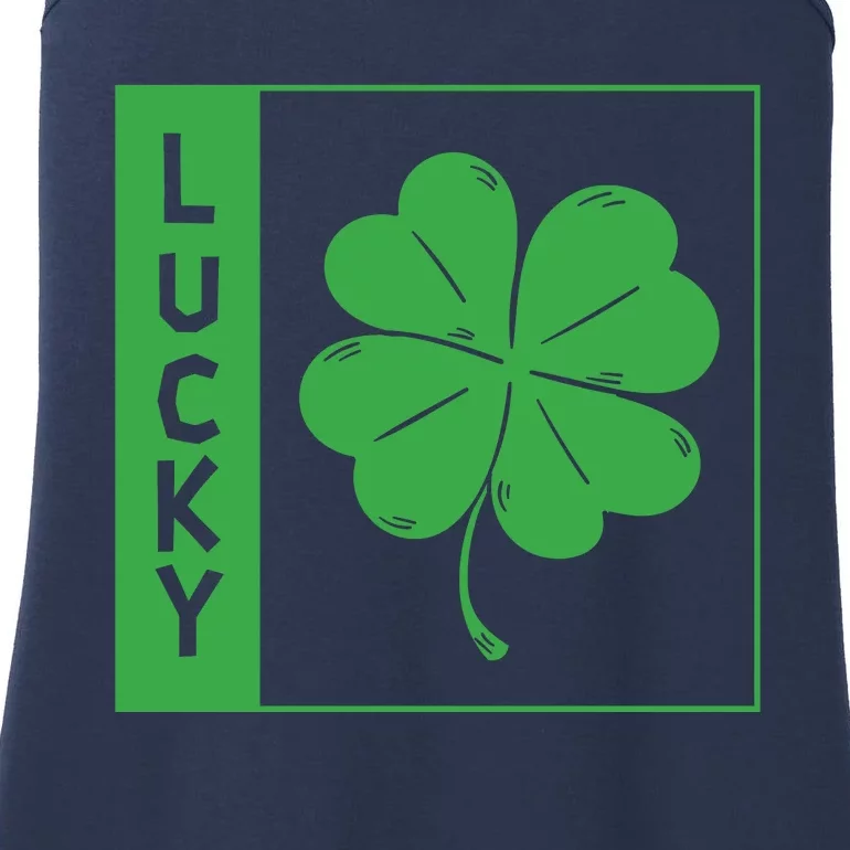 Lucky Green Shamrock St Patricks Day Ladies Essential Tank