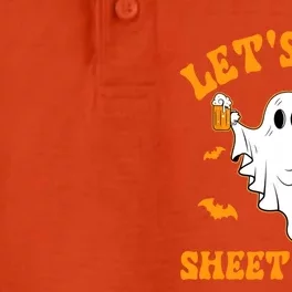 Lets Get Sheet Faced Funny Ghost Halloween Party Drinking Dry Zone Grid Performance Polo