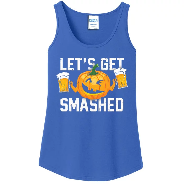 Lets Get Smashed Funny Pumpkin Beer Halloween Costume Cute Gift Ladies Essential Tank