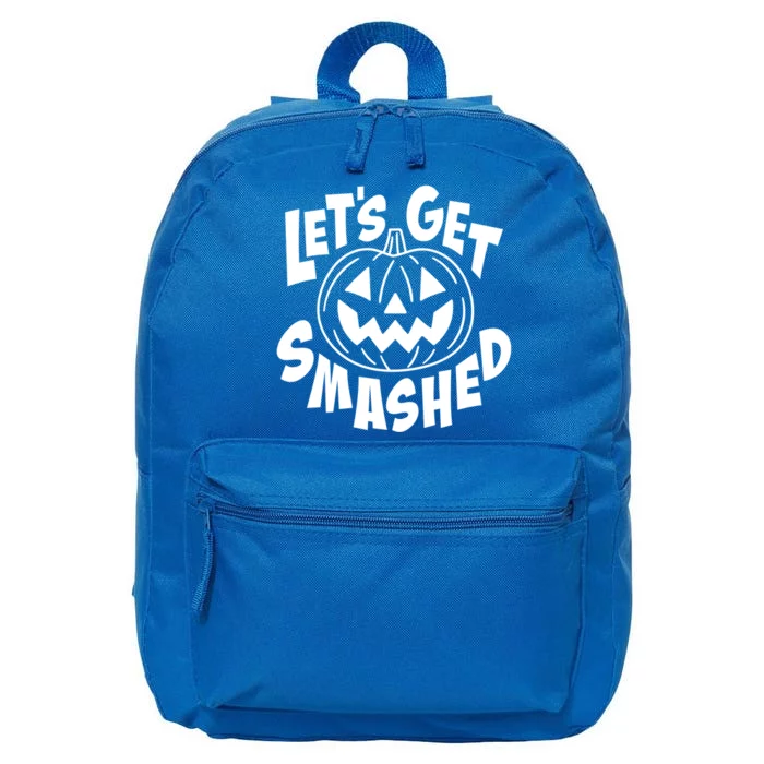 LetS Get Smashed Funny Halloween Pumpkin Smile October Beer Gift 16 in Basic Backpack