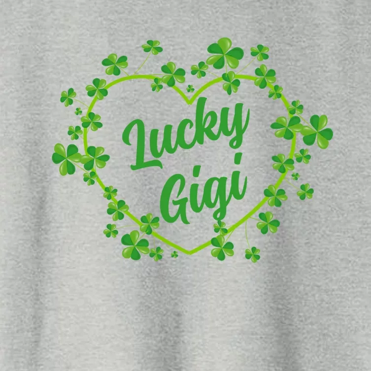 Lucky Gigi Shamrock Heart Gigi Love Funny Gift Women's Crop Top Tee