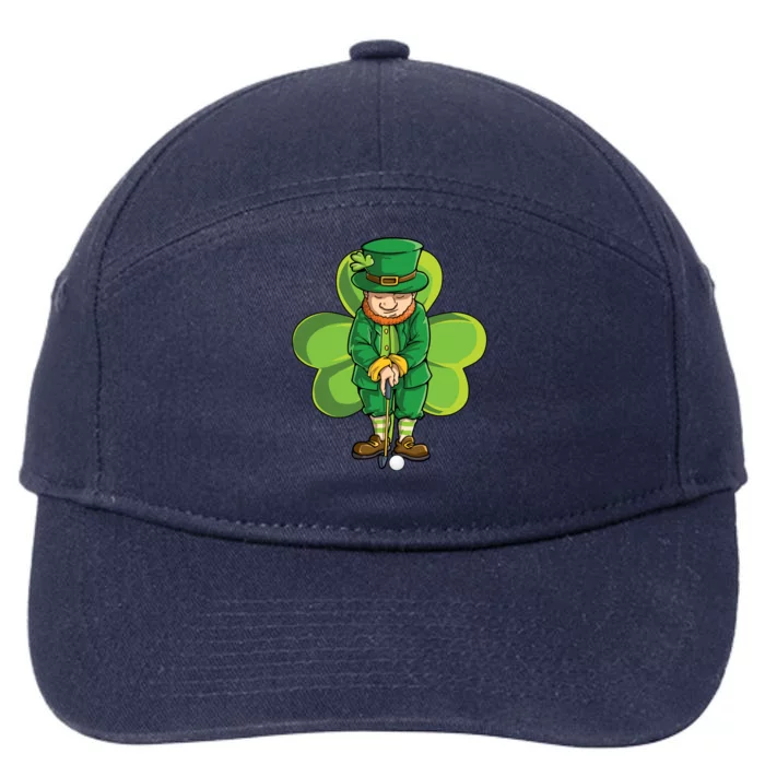 Leprechaun Golf St Patricks Day Shamrock Golfer Golfing Gift 7-Panel Snapback Hat