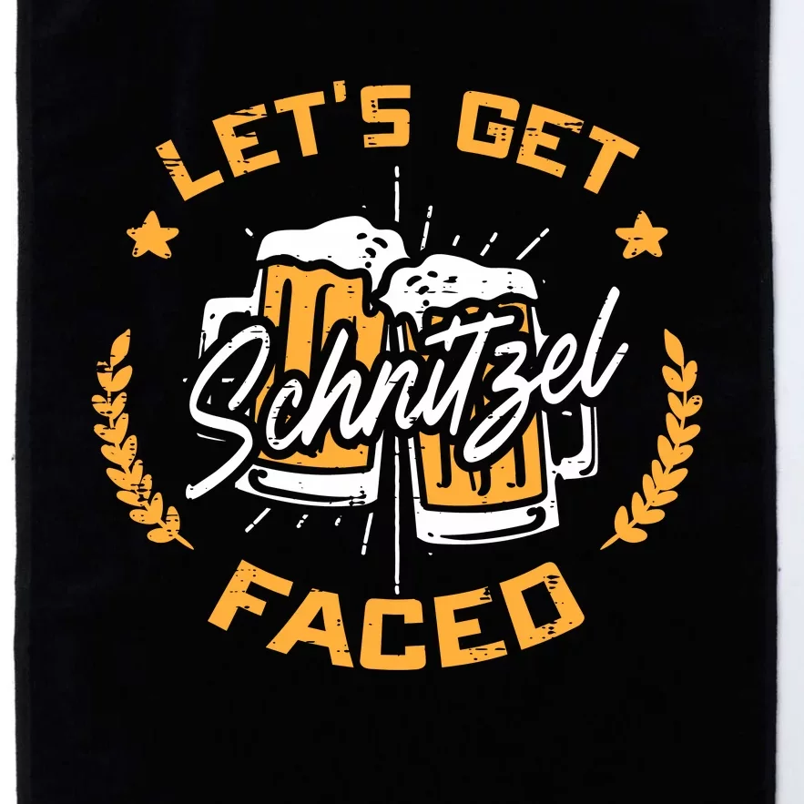 Lets Get Schnitzel Faced Oktoberfest Funny Costume Men Women Platinum Collection Golf Towel