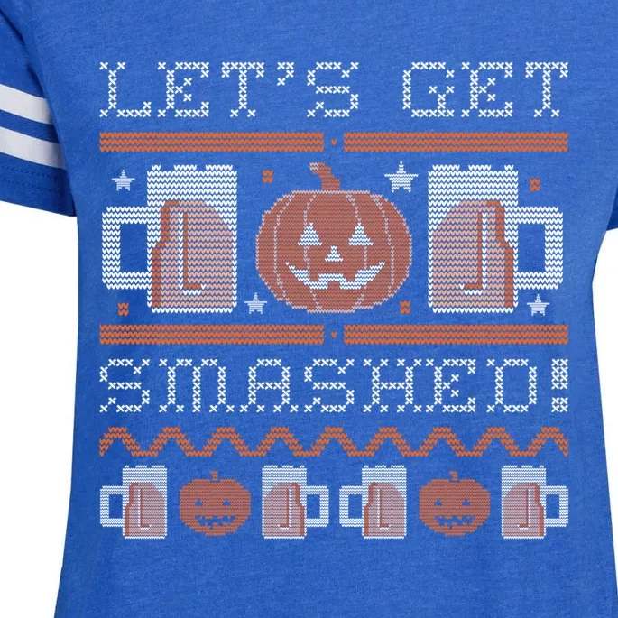 LetS Get Smashed Funny Halloween Ugly Sweater Style Meaningful Gift Enza Ladies Jersey Football T-Shirt