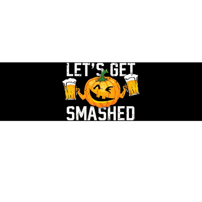 Lets Get Smashed Funny Pumpkin Beer Halloween Costume Bumper Sticker