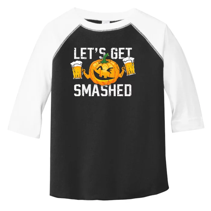 Lets Get Smashed Funny Pumpkin Beer Halloween Costume Toddler Fine Jersey T-Shirt