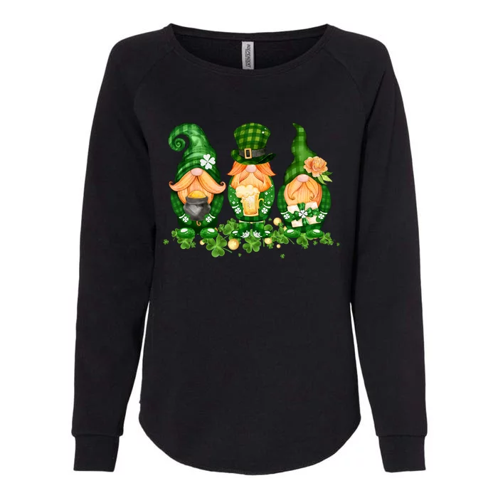 Lucky Gnome St Patrick's Day Festive Womens California Wash Sweatshirt