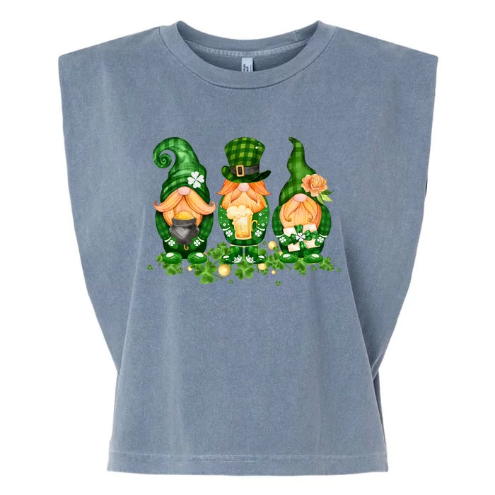 Lucky Gnome St Patrick's Day Festive Garment-Dyed Women's Muscle Tee