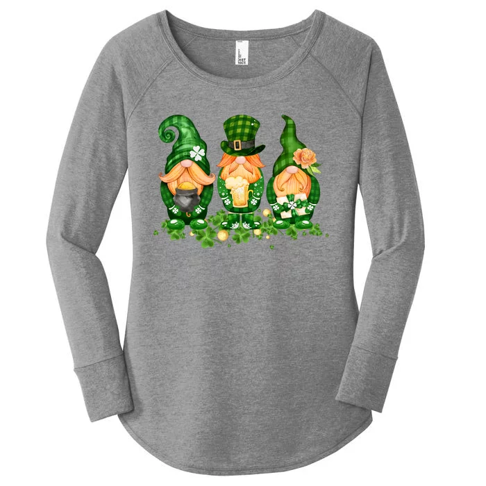 Lucky Gnome St Patrick's Day Festive Women's Perfect Tri Tunic Long Sleeve Shirt