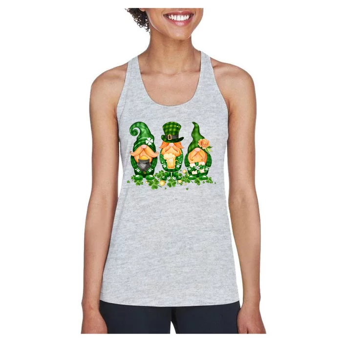 Lucky Gnome St Patrick's Day Festive Women's Racerback Tank