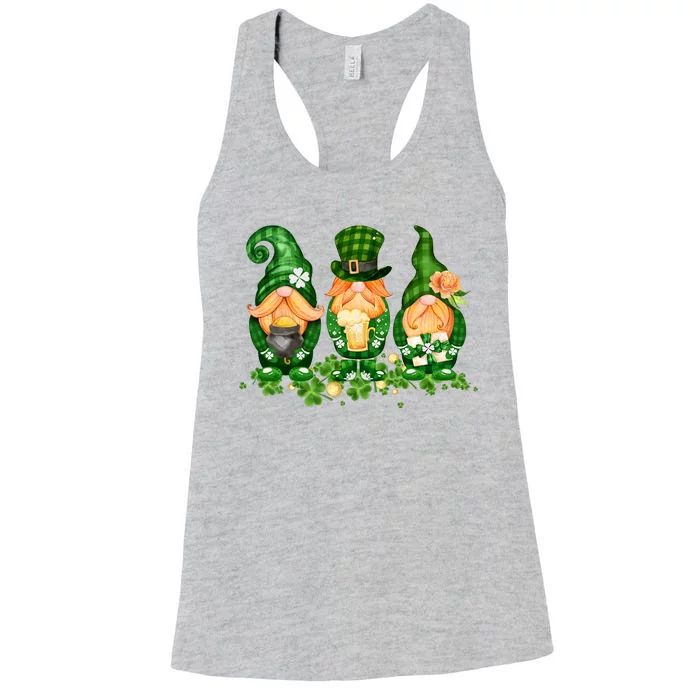 Lucky Gnome St Patrick's Day Festive Women's Racerback Tank