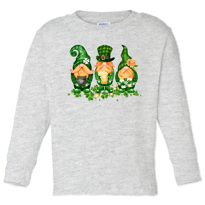 Lucky Gnome St Patrick's Day Festive Toddler Long Sleeve Shirt