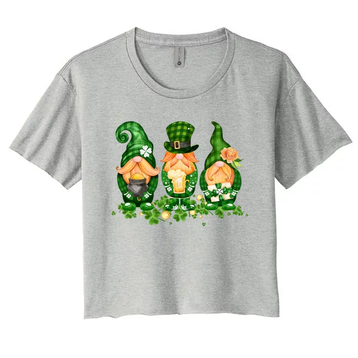 Lucky Gnome St Patrick's Day Festive Women's Crop Top Tee