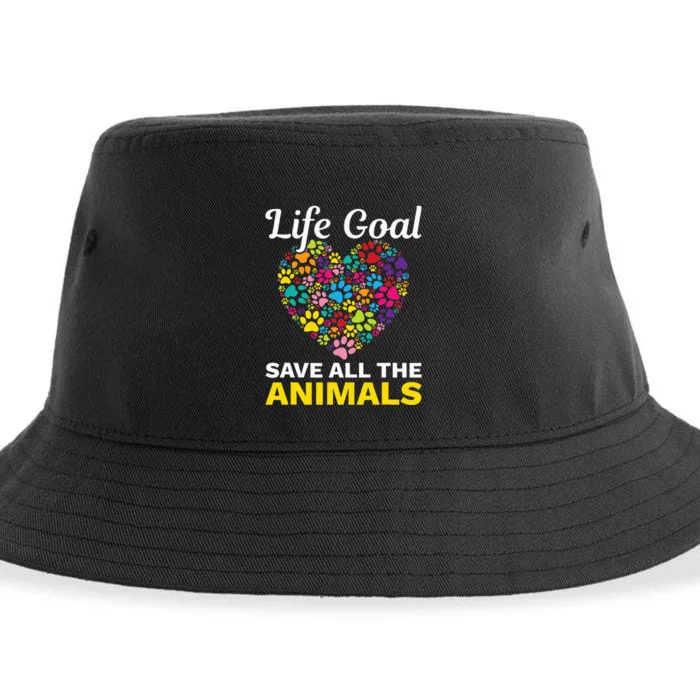 Life Goal save The Animals For all Animal Rigths Activists Sustainable Bucket Hat