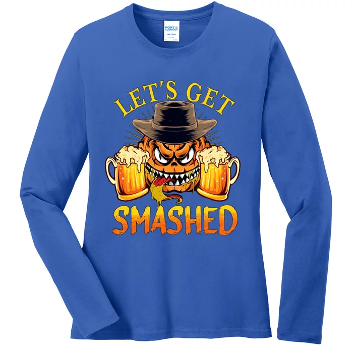 LetS Get Smashed Funny Pumpkin Adult Halloween Costume Gift Ladies Long Sleeve Shirt