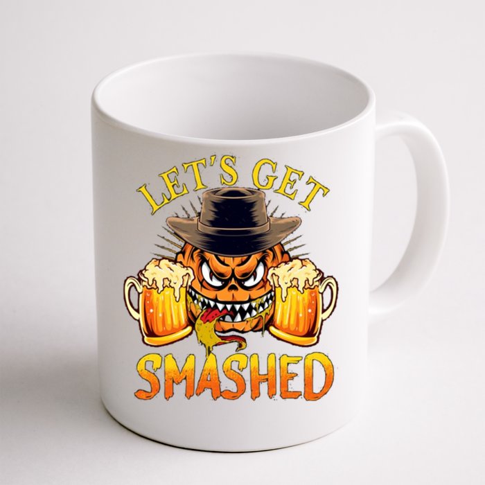 LetS Get Smashed Funny Pumpkin Adult Halloween Costume Gift Front & Back Coffee Mug