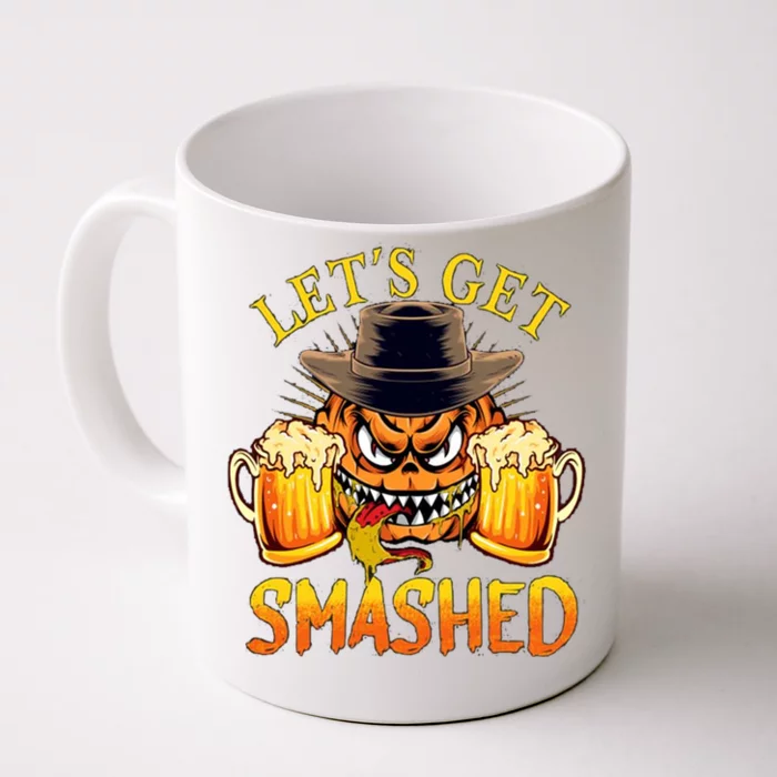 LetS Get Smashed Funny Pumpkin Adult Halloween Costume Gift Front & Back Coffee Mug