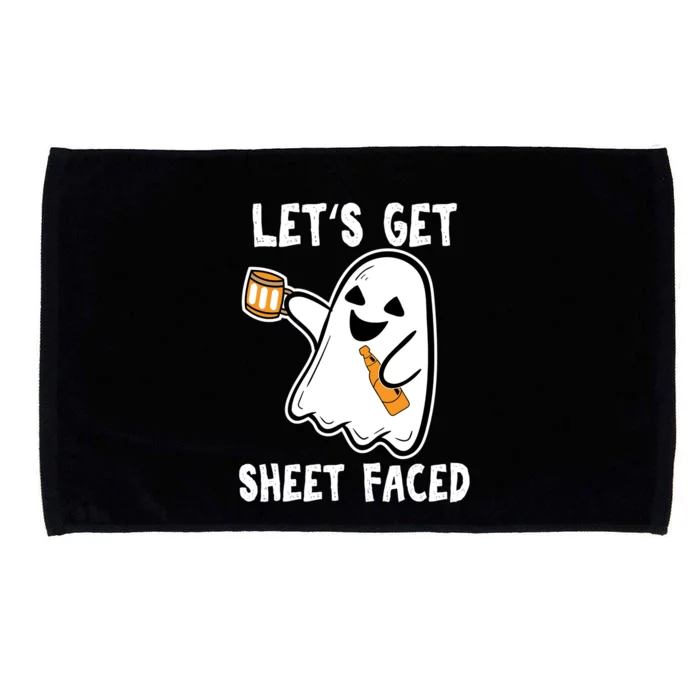 Lets Get Sheet Faced Boos Beer Ing Boo Ghost Halloween Cute Gift Microfiber Hand Towel