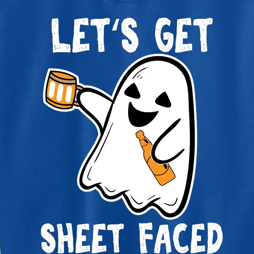 Lets Get Sheet Faced Boos Beer Ing Boo Ghost Halloween Cute Gift Kids Sweatshirt