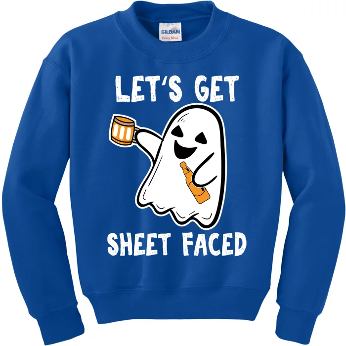 Lets Get Sheet Faced Boos Beer Ing Boo Ghost Halloween Cute Gift Kids Sweatshirt