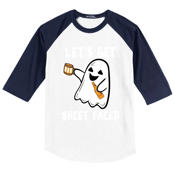 Lets Get Sheet Faced Boos Beer Ing Boo Ghost Halloween Cute Gift Baseball Sleeve Shirt