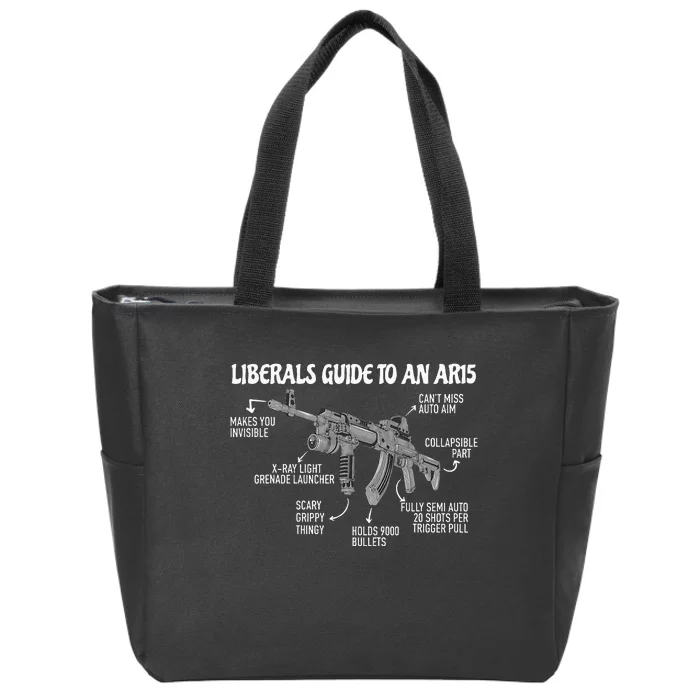 Liberals Guide To An AR15 Funny Anti Liberal Pro Gun AR15 2A Zip Tote Bag