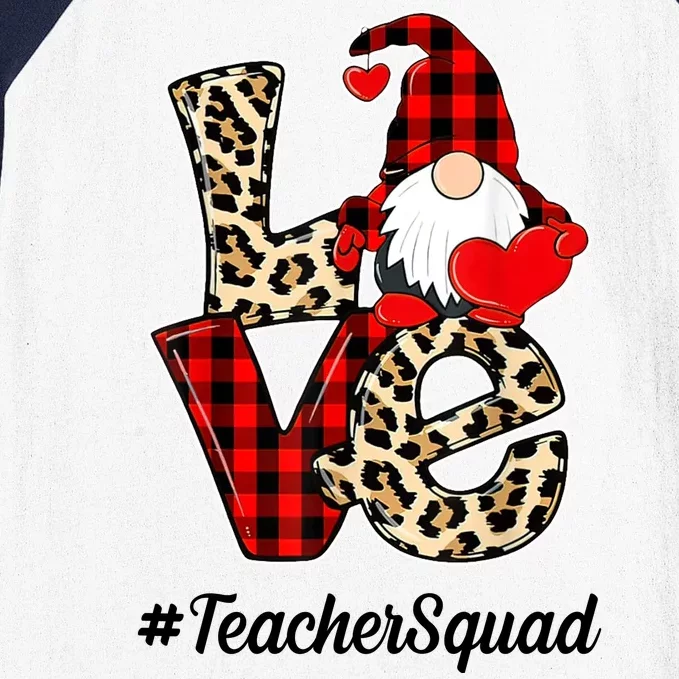 Love Gnome Teacher Squad Happy Valentine Day Baseball Sleeve Shirt