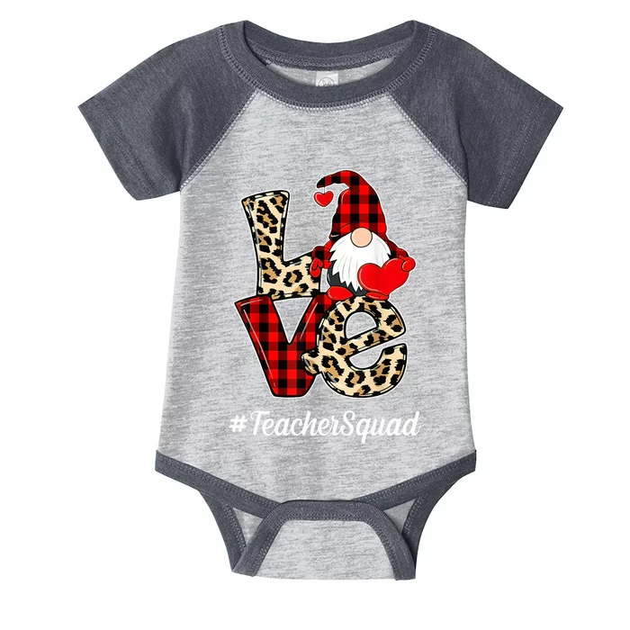 Love Gnome Teacher Squad Happy Valentine Day Infant Baby Jersey Bodysuit