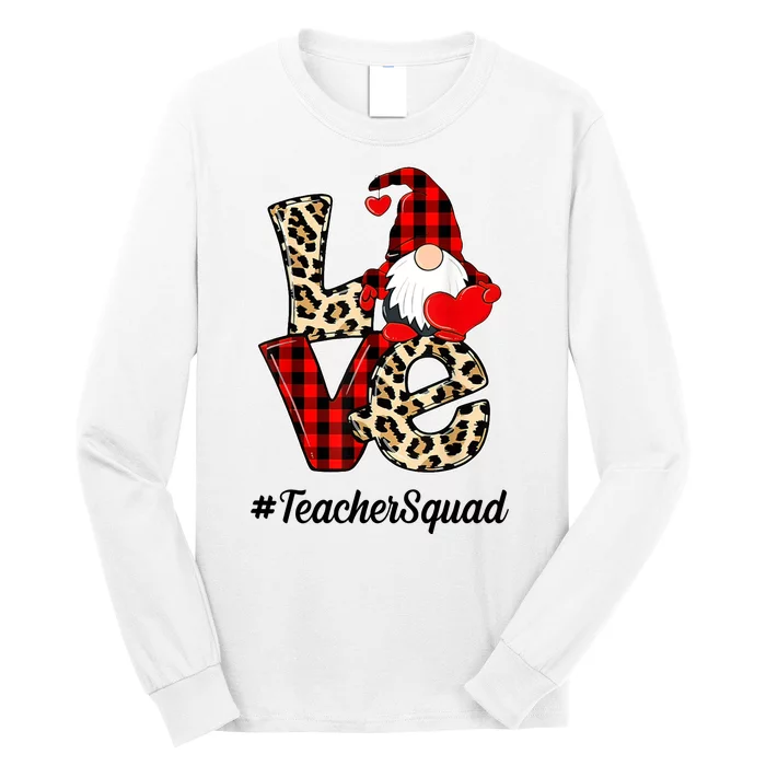 Love Gnome Teacher Squad Happy Valentine Day Long Sleeve Shirt