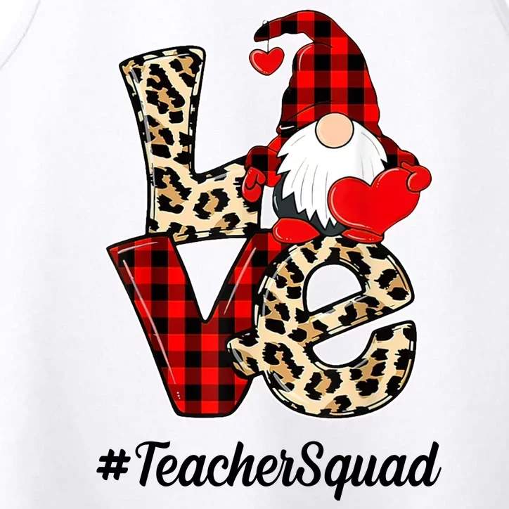 Love Gnome Teacher Squad Happy Valentine Day Performance Tank