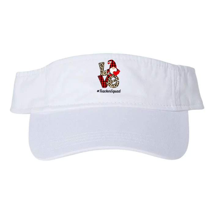 Love Gnome Teacher Squad Happy Valentine Day Valucap Bio-Washed Visor