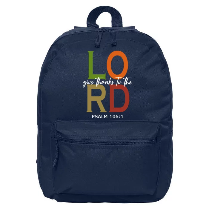 Give Thanks To The Lord Psalm 106:1 16 in Basic Backpack