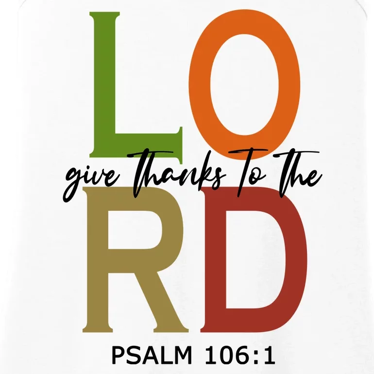 Give Thanks To The Lord Psalm 106:1 Ladies Essential Tank